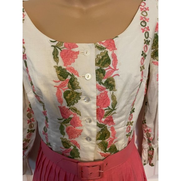 Vintage Maggi Stover 1950's Embroidered Dress Size S - Picture 2 of 10